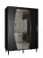 Moderne schuifdeurkast met spiegel Jotunheimen 174, kleur: zwart - Afmetingen: 208 x 150,5 x 62 cm (H x B x D)