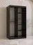 smalle  kledingkast met voldoende opbergruimte Finsteraarhorn 07, kleur: mat zwart - afmetingen: 200 x 100 x 62 cm (H x B x D)