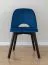 Marineblauer Stuhl Coustre 09, aus massiven Buchenholz, schwarze Holzbeine, Polsterung: Samt, Maße: 86 x 50 x 45 cm, ausdrucksstark