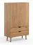 Linnenkast Minnu 06, met 2 push-to-open deuren, 145 x 90 x 40 cm, 2 laden met soft-close, 2 schappen, 3 vakken, geolied massief wilde eiken natuur