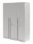 Kledingkast met 3 deuren / Kleur: platinagrijs / met 2 lades / 1 kledingstang / 150 x 61 x 210 cm / 6 schappen / ABS-randen / Edegem 02