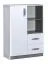 Kinderkamer - ladenkast / kast Frank 06, kleur: wit / grijs - 125 x 90 x 40 cm (h x b x d)