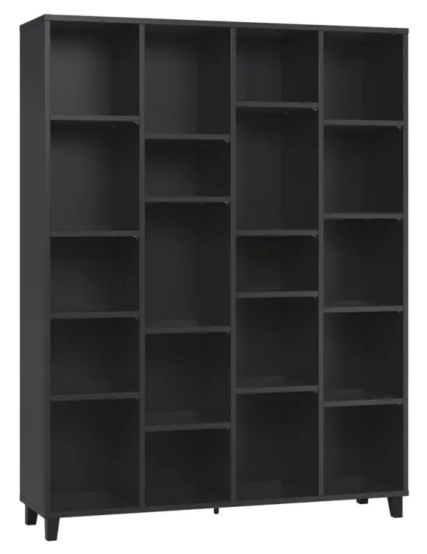 open kast Vacas 52, kleur: zwart - Afmetingen: 195 x 149 x 38 cm (H x B x D)