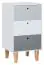 Jeugdkamer / tienerkamer - ladekast / commode Syrina 17, kleur: wit / grijs - afmetingen: 96 x 54 x 45 cm (h x b x d)