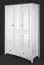 kledingkast massief grenenhout wit / grijs Lagopus 122 - Afmetingen: 200 x 124 x 60 cm (H x B x D)