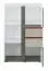 Jeugdkamer / tienerkamer - highboard kast / dressoir Connell 06, kleur: wit / antraciet / lichtgrijs - afmetingen: 136 x 92 x 40 cm (H x B x D), met 2 deuren, 2 laden en 5 vakken
