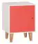 Jeugdkamer / tienerkamer - Nachtkastje Syrina 14, kleur: wit / rood - Afmetingen: 72 x 54 x 45 cm (h x b x d)
