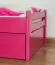 kinderbed / jeugdbed "Easy Premium Line" K1/2h incl. 2e onderschuifbed en 2 afdekpanelen, 90 x 200 cm massief beukenhout kleur: roze gelakt