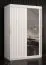 elegante kledingkast met vijf vakken Balmenhorn 77, kleur: mat wit - afmetingen: 200 x 120 x 62 cm (H x B x D), met één deur met spiegel