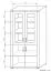 Vitrinekast Aitape 35, kleur: donker Sonoma eiken / licht Sonoma eiken - afmetingen: 188 x 92 x 40 cm (H x B x D)