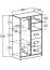 Kommode Walter 05, kleur: wit hoogglans / paars - 133 x 80 x 40 cm (h x b x d)