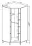 Eckkleiderschrank mit viel Stauraum Gondomar 04, Farbe: Eiche Artisan - Abmessungen: 195 x 92 x 92 cm (H x B x T), mit 2 Kleiderstangen und 10 Fächern