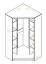 Hoekkledingkast / Fafe 08 / Kasjmier / 2 deuren / 8 houten planken / 2 kledingstangen / 10 vakken / soft close / 195 x 91 x 91 cm