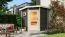 Saunahuis "Caria" SET met moderne deur, kleur: terracotta grijs, met kachel 9 kW - 196 x 196 cm (B x D), vloeroppervlak: 3 m².