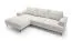 Hoekbank Barlby 01 incl. ottomane links, zitgroep, met corduroy, golfvering, kleur: beige, 3 grote kussens, maten: 83 x 275 x 173 cm