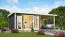 Berging / tuinhuis SET terra grijs met aanbouw dak 3,3 m, achterwand, grondoppervlakte: 9,3 m²
