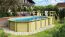 Houten zwembad / pool 5 Classic D, kleur: (natuur) keteldruk geïmpregneerd, Ø 719 cm, incl. trappen & terras 3-delig