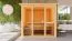 Sauna "Druna" SET mit bronzierter Tür, Glasfront und Kranz - Farbe: Natur, Ofen 9 kW - 240,5 x 248 x 202 cm (B x T x H)