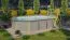 Zwembad / pool model 4 X SET van hout, kleur: water grijs, Ø 632,5; incl. trappen & terras