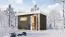Saunahuis "Linnea 3" SET met houtkachel & moderne deur, kleur: terra grey - 396 x 231 cm (B x D), vloeroppervlak: 8,4 m².