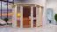 Sauna "Tjelvar 3" SET met bronskleurige deur en rand met kachel externe regeling eenvoudig 9 kW roestvrij staal - 245 x 210 x 202 cm (B x D x H)