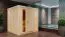 Sauna "Aleksi" SET met energiebesparende deur - kleur: natuur, kachel 9 kW - 196 x 196 x 198 cm (B x D x H)