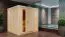 Sauna "Aleksi" SET mit Energiespartür - Farbe: Natur, Ofen BIO 9 kW - 196 x 196 x 198 cm (B x T x H)