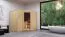 Sauna "Tjara 2" met heldere glazen deur - kleur: onbehandeld - 236 x 184 x 209 cm (B x D x H)