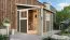 Aanbouw tuinhuis / berging met dubbele deuren, kleur: terra grijs, grondoppervlakte: 6.22 m²