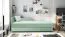 Gastenbed met hoofdbord links Lobatos 107, kleur: mint, matrasmaat: 80 x 195 cm, incl. kussens, opbergruimte, comfortabele bekleding