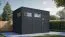 Moderne tuinberging / tuinhuis Basel 03 incl. vloer, gereedschap schuur in antraciet - 19 mm element tuinhuisje, bruikbare oppervlakte: 7,89 m², plat dak