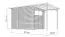 Tuinhuis / berging met aanbouw dak, onbehandeld - 18 mm prefab / elementen tuinhuis, grondoppervlakte: 9,49 m², lessenaarsdak, massief houten dubbele deur