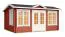 Chalet / tuinhuis G221 Zweeds rood incl. vloer - 44 mm, grondoppervlakte: 12 m², zadel dak