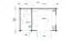 Chalet / tuinhuis G170 lichtgrijs incl. vloer - 44 mm, grondoppervlakte: 9,40 m², zadeldak