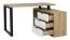 Bureau "Merosina 03", kleur: Artisan eiken / zwart / wit - afmetingen: 75 x 135 x 115 cm (H x B x D)