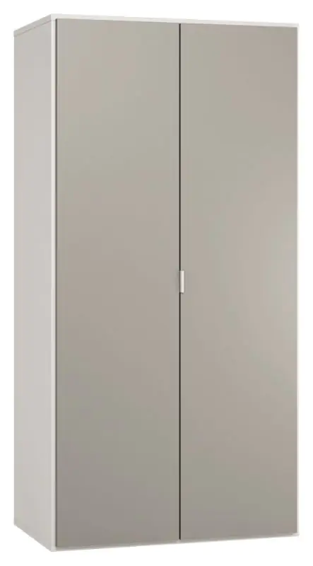 Draaideurkast / kledingkast Bellaco 38, kleur: wit / grijs - Afmetingen: 187 x 93 x 57 cm (H x B x D)