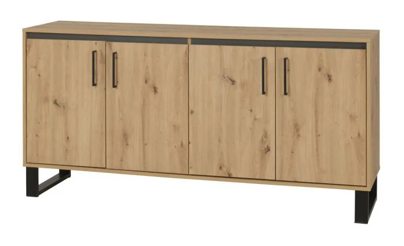 Ladekast /dressoir Kanel 07, kleur: eiken / antraciet - afmetingen: 83 x 170 x 41 cm (H x B x D)