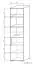 Vitrinekast Tabubil 23, Kleur: Wengé / Grijs - Afmetingen: 200 x 50 x 41 cm (H x B x D)