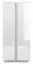 Draaideurkast / kleerkast Antioch 01, kleur: wit glanzend / lichtgrijs - afmetingen: 201 x 92 x 51 cm (h x b x d), met 2 deuren en 5 vakken