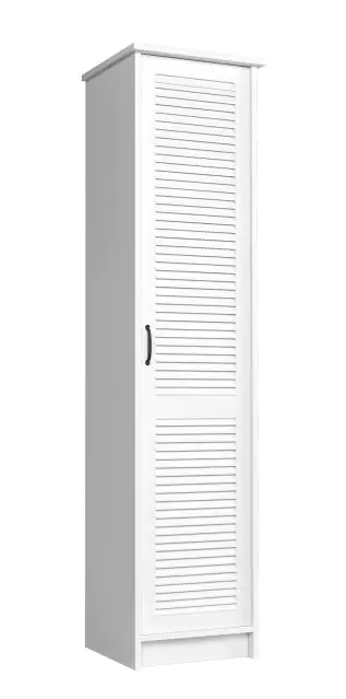 Draaideurkast / kledingkast Badus 08, kleur: wit - 201 x 49 x 44 cm (h x b x d)