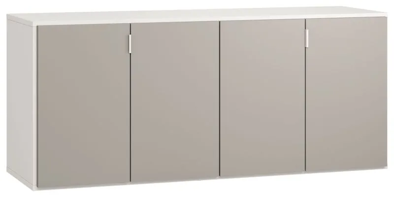 dressoir / ladekast Bellaco 29, kleur: wit / grijs - Afmetingen: 70 x 160 x 47 cm (h x b x d)