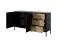 Fouchana 09 dressoir met soft-close systeem, kleur: zwart / eiken Artisan - afmetingen: 81 x 153 x 39,5 cm (H x B x D), met drie laden