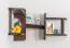 Hangplank / wandrek massief grenen , vol hout, kleur walnotenhout 001 - Afmetingen 40 x 75 x 20 cm (H x B x D)