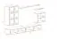 Woonwand Kongsvinger 14, kleur: Wotan eik / hoogglans wit - afmetingen: 160 x 270 x 40 cm (H x B x D), met push-to-open systeem