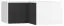 Aufsatz für Eckkleiderschrank Vacas 14, Farbe: Weiß / Schwarz - Abmessungen: 45 x 102 x 104 cm (H x B x T)