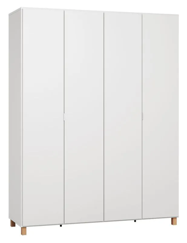 Drehtürenschrank / Kleiderschrank Invernada 15, Farbe: Weiß - Abmessungen: 239 x 185 x 57 cm (H x B x T)