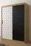 elegante kledingkast met vijf vakken Dom 14, kleur: eiken Artisan / mat wit / mat zwart - afmetingen: 200 x 150 x 62 cm (H x B x D), met voldoende opbergruimte