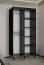 Schuifdeurkast met vijf vakken Jotunheimen 170, kleur: zwart - Afmetingen: 208 x 100,5 x 62 cm (H x B x D), met spiegel