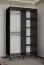 Moderne kledingkast met één spiegeldeur Jotunheimen 88, kleur: Zwart - Afmetingen: 208 x 120,5 x 62 cm (H x B x D)