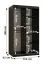 smalle / kolom kledingkast met één deur met spiegel Balmenhorn 28, kleur: mat zwart - afmetingen: 200 x 100 x 62 cm (H x B x D), met vijf vakken